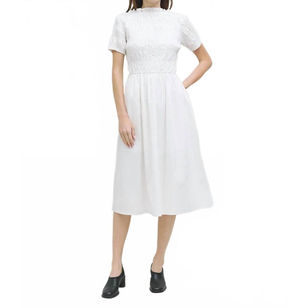 NEW ALL : ROW roland midi dress in white